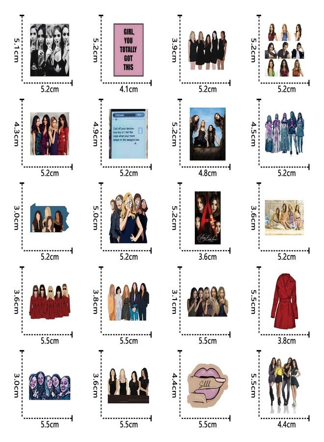 BLCAFEE 62PCS Pretty Little Liars Stickers,Graffiti Waterproof Vinyl for Birthday Party Supplies Decoration Favors for Water Bottles Laptop Suitcase Scrapbooking Choice - Image 3